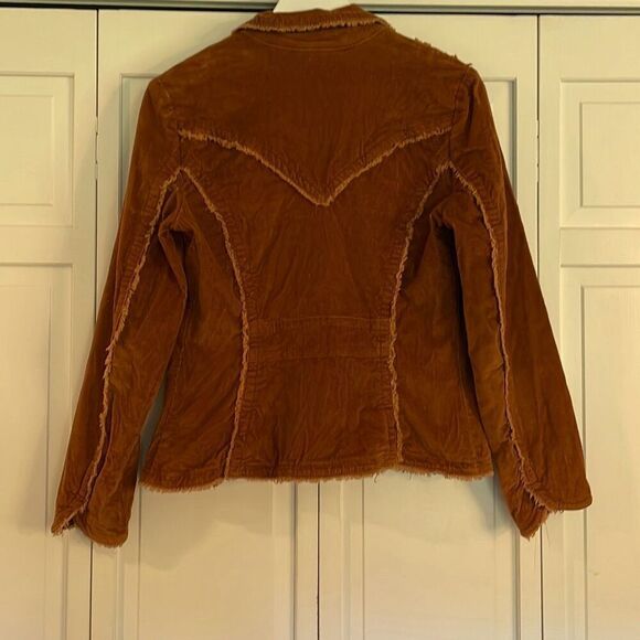 Kikit Jeans Y2K brown corduroy embroidered floral jacket small - Picture 5 of 10